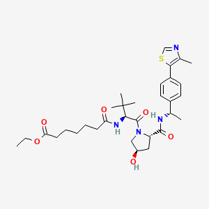 molecular formula C32H46N4O6S B8103566 (S,R,S)-AHPC-Me-C7 ester 