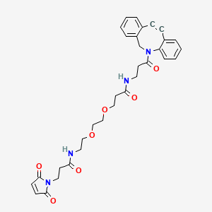 molecular formula C32H34N4O7 B8103899 DBCO-NHCO-PEG2-maleimide 