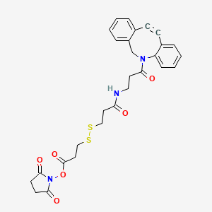 molecular formula C28H27N3O6S2 B8103919 DBCO-NHCO-S-S-NHS ester 