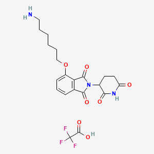 molecular formula C21H24F3N3O7 B8103974 Thalidomide-O-C6-NH2 (TFA) 