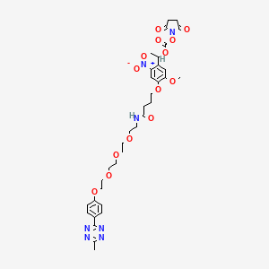 molecular formula C35H43N7O14 B8104166 PC Methyltetrazine-PEG4-NHS carbonate ester 