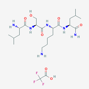 molecular formula C23H43F3N6O7 B8104529 LSKL, Inhibitor of Thrombospondin (TSP-1) (TFA) 