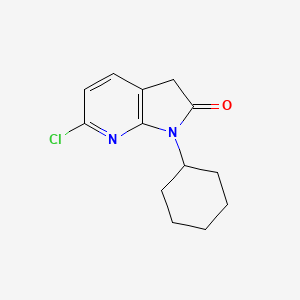 molecular formula C13H15ClN2O B8104561 6-Chloro-1-cyclohexyl-1H-pyrrolo[2,3-B]pyridin-2(3H)-one 