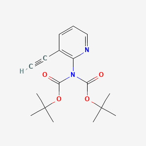 molecular formula C17H22N2O4 B8104582 tert-butyl N-[(tert-butoxy)carbonyl]-N-(3-ethynylpyridin-2-yl)carbamate 