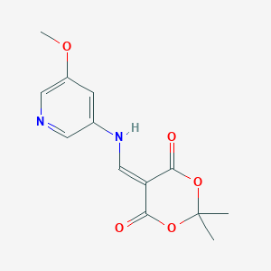 molecular formula C13H14N2O5 B8104592 5-[(5-Methoxy-pyridin-3-ylamino)-methylene]-2,2-dimethyl-[1,3]dioxane-4,6-dione 