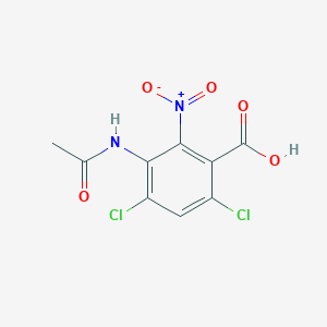 molecular formula C9H6Cl2N2O5 B8104601 3-Acetamido-4,6-dichloro-2-nitrobenzoic acid 