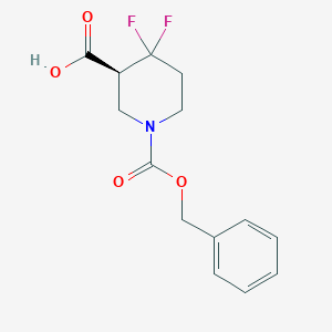 (S)-1-((Benzyloxy)carbonyl)-4,4-difluoropiperidine-3-carboxylic acid