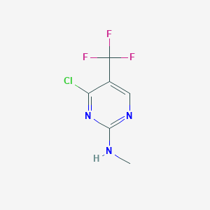 molecular formula C6H5ClF3N3 B8104643 4-chloro-N-methyl-5-(trifluoromethyl)pyrimidin-2-amine 