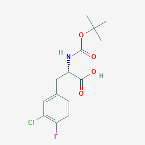 molecular formula C14H17ClFNO4 B8104648 (S)-2-((tert-butoxycarbonyl)amino)-3-(3-chloro-4-fluorophenyl)propanoic acid 
