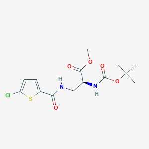 molecular formula C14H19ClN2O5S B8104664 (S)-methyl 2-((tert-butoxycarbonyl)amino)-3-(5-chlorothiophene-2-carboxamido)propanoate 