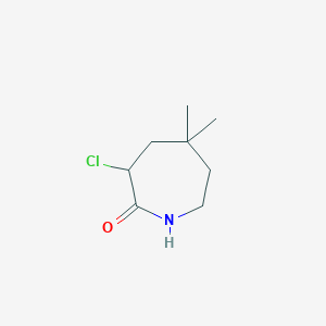 molecular formula C8H14ClNO B8104672 3-Chloro-5,5-dimethylazepan-2-one 