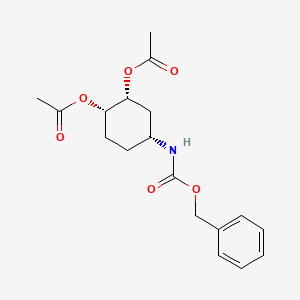 molecular formula C18H23NO6 B8104677 (1S,2R,4R)-4-(((Benzyloxy)carbonyl)amino)cyclohexane-1,2-diyl diacetate 