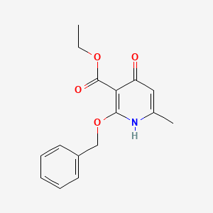 molecular formula C16H17NO4 B8104699 Ethyl 2-(benzyloxy)-4-hydroxy-6-methylnicotinate 