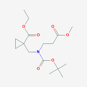 Ethyl 1-(((tert-butoxycarbonyl)(3-methoxy-3-oxopropyl)amino)methyl)cyclopropanecarboxylate