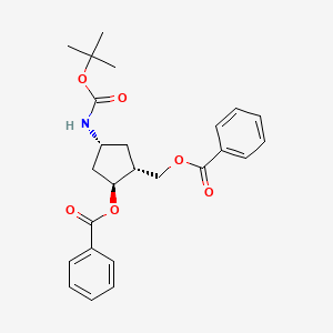 ((1R,2S,4R)-2-(benzoyloxy)-4-((tert-butoxycarbonyl)amino)cyclopentyl)methyl benzoate