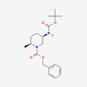 molecular formula C19H28N2O4 B8104882 benzyl (2S,5R)-5-((tert-butoxycarbonyl)amino)-2-methylpiperidine-1-carboxylate 