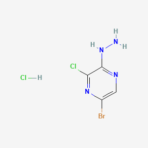molecular formula C4H5BrCl2N4 B8104928 5-Bromo-3-chloro-2-hydrazinylpyrazine hydrochloride 