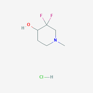 molecular formula C6H12ClF2NO B8104970 3,3-Difluoro-1-methylpiperidin-4-ol hydrochloride 