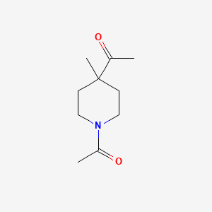 molecular formula C10H17NO2 B8104981 1-(1-Acetyl-4-methylpiperidin-4-yl)ethanone 