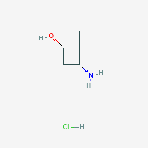 molecular formula C6H14ClNO B8104988 (1S,3R)-3-Amino-2,2-dimethylcyclobutan-1-ol hydrochloride 
