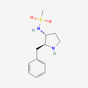 molecular formula C12H18N2O2S B8105008 rel-N-((2S,3R)-2-benzylpyrrolidin-3-yl)methanesulfonamide 