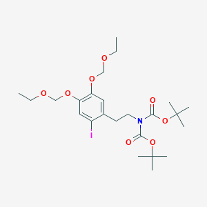molecular formula C24H38INO8 B8105011 2-[2-[(Di-tert-butoxycarbonyl)amino]ethyl]-4,5-bis(ethoxymethoxy)iodobenzene 