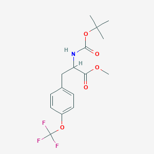 molecular formula C16H20F3NO5 B8105030 Methyl 2-((tert-butoxycarbonyl)amino)-3-(4-(trifluoromethoxy)phenyl)propanoate 