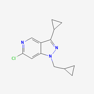 molecular formula C13H14ClN3 B8105037 6-chloro-3-cyclopropyl-1-(cyclopropylmethyl)-1H-pyrazolo[4,3-c]pyridine CAS No. 2102410-35-3