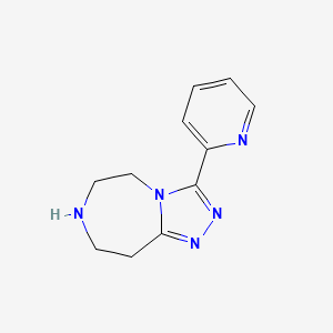 molecular formula C11H13N5 B8105053 3-(pyridin-2-yl)-6,7,8,9-tetrahydro-5H-[1,2,4]triazolo[4,3-d][1,4]diazepine 