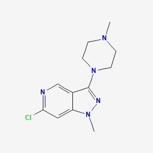 molecular formula C12H16ClN5 B8105086 6-chloro-1-methyl-3-(4-methylpiperazin-1-yl)-1H-pyrazolo[4,3-c]pyridine 
