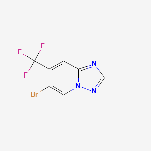 molecular formula C8H5BrF3N3 B8105114 6-Bromo-2-methyl-7-(trifluoromethyl)-[1,2,4]triazolo[1,5-a]pyridine 