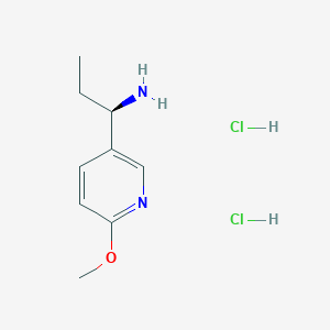 molecular formula C9H16Cl2N2O B8105127 (R)-1-(6-Methoxypyridin-3-yl)propan-1-amine dihydrochloride 