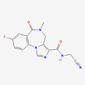 molecular formula C15H12FN5O2 B8105143 N-(cyanomethyl)-8-fluoro-5-methyl-6-oxo-5,6-dihydro-4H-benzo[f]imidazo[1,5-a][1,4]diazepine-3-carboxamide 