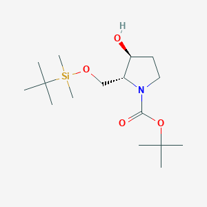 molecular formula C16H33NO4Si B8105228 (2R,3S)-tert-butyl 2-((tert-butyldimethylsilyloxy)methyl)-3-hydroxypyrrolidine-1-carboxylate 