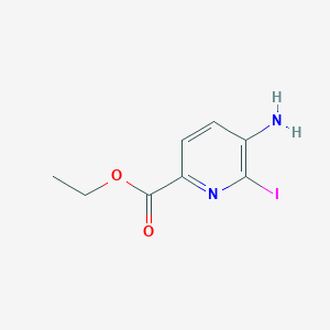 molecular formula C8H9IN2O2 B8105234 Ethyl 5-amino-6-iodopyridine-2-carboxylate 