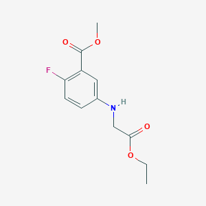 molecular formula C12H14FNO4 B8105248 Methyl 5-((2-ethoxy-2-oxoethyl)amino)-2-fluorobenzoate 
