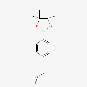 molecular formula C16H25BO3 B8105258 2-Methyl-2-(4-(4,4,5,5-tetramethyl-1,3,2-dioxaborolan-2-yl)phenyl)propan-1-ol 