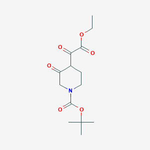 molecular formula C14H21NO6 B8105282 Tert-butyl 4-(2-ethoxy-2-oxoacetyl)-3-oxopiperidine-1-carboxylate 