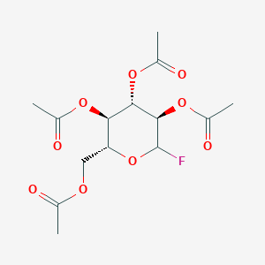 molecular formula C14H19FO9 B8105313 (2R,3R,4S,5R)-2-(acetoxymethyl)-6-fluorotetrahydro-2H-pyran-3,4,5-triyl triacetate 