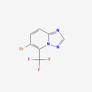 molecular formula C7H3BrF3N3 B8105318 6-Bromo-5-(trifluoromethyl)-[1,2,4]triazolo[1,5-a]pyridine 