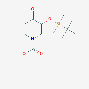 molecular formula C16H31NO4Si B8105368 Tert-butyl 3-(tert-butyldimethylsilyloxy)-4-oxopiperidine-1-carboxylate 