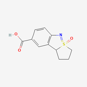 molecular formula C11H11NO3S B8105422 1,2,3,9b-Tetrahydrobenzo[c]thieno[2,1-e]isothiazole-8-carboxylic acid 4-oxide 