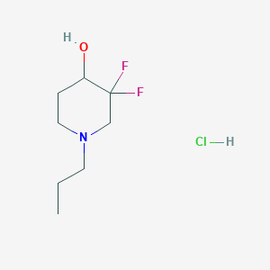 molecular formula C8H16ClF2NO B8105435 3,3-Difluoro-1-propylpiperidin-4-ol hydrochloride 