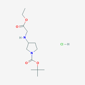 molecular formula C13H25ClN2O4 B8105441 Tert-butyl 3-((2-ethoxy-2-oxoethyl)amino)pyrrolidine-1-carboxylate hcl 
