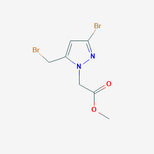 molecular formula C7H8Br2N2O2 B8105446 methyl 2-(3-bromo-5-(bromomethyl)-1H-pyrazol-1-yl)acetate 