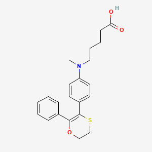 molecular formula C22H25NO3S B8105475 5-[N-methyl-4-(6-phenyl-2,3-dihydro-1,4-oxathiin-5-yl)anilino]pentanoic acid 