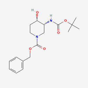 molecular formula C18H26N2O5 B8105490 Benzyl (3R,4S)-3-((tert-butoxycarbonyl)amino)-4-hydroxypiperidine-1-carboxylate 