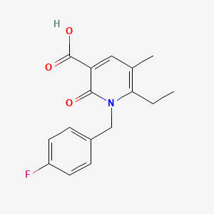 molecular formula C16H16FNO3 B8105495 6-Ethyl-1-(4-fluorobenzyl)-5-methyl-2-oxo-1,2-dihydropyridine-3-carboxylic acid 
