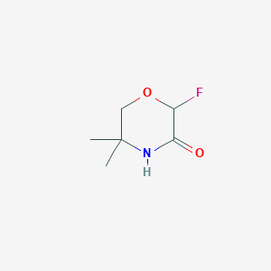 molecular formula C6H10FNO2 B8105539 2-Fluoro-5,5-dimethylmorpholin-3-one CAS No. 2177263-92-0