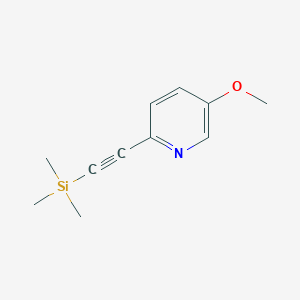 molecular formula C11H15NOSi B8105544 5-Methoxy-2-[2-(trimethylsilyl)ethynyl]pyridine 